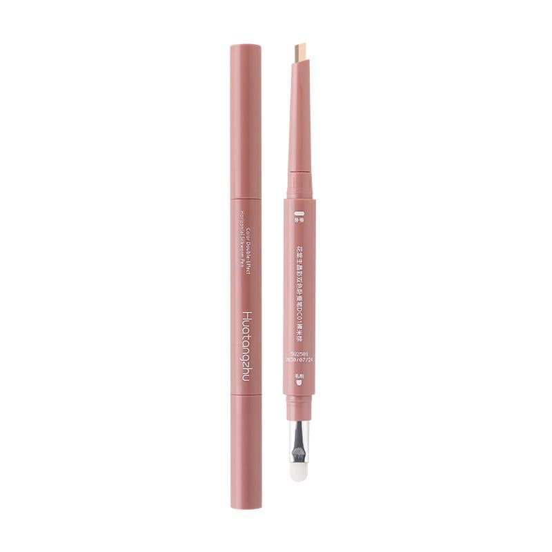 Two-color Eyebrow Silkworm Pen, Under Eye Brightener Stick, 3-in-1 Dual Tip Highlighter for Lifting & Highlighting (Nude Beige) - Image 1
